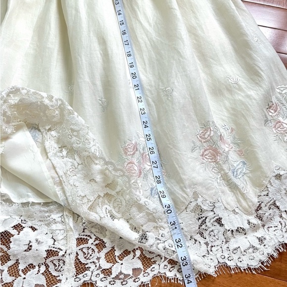 Vintage America Cream Lace embroidered skirt S - Picture 1 of 6